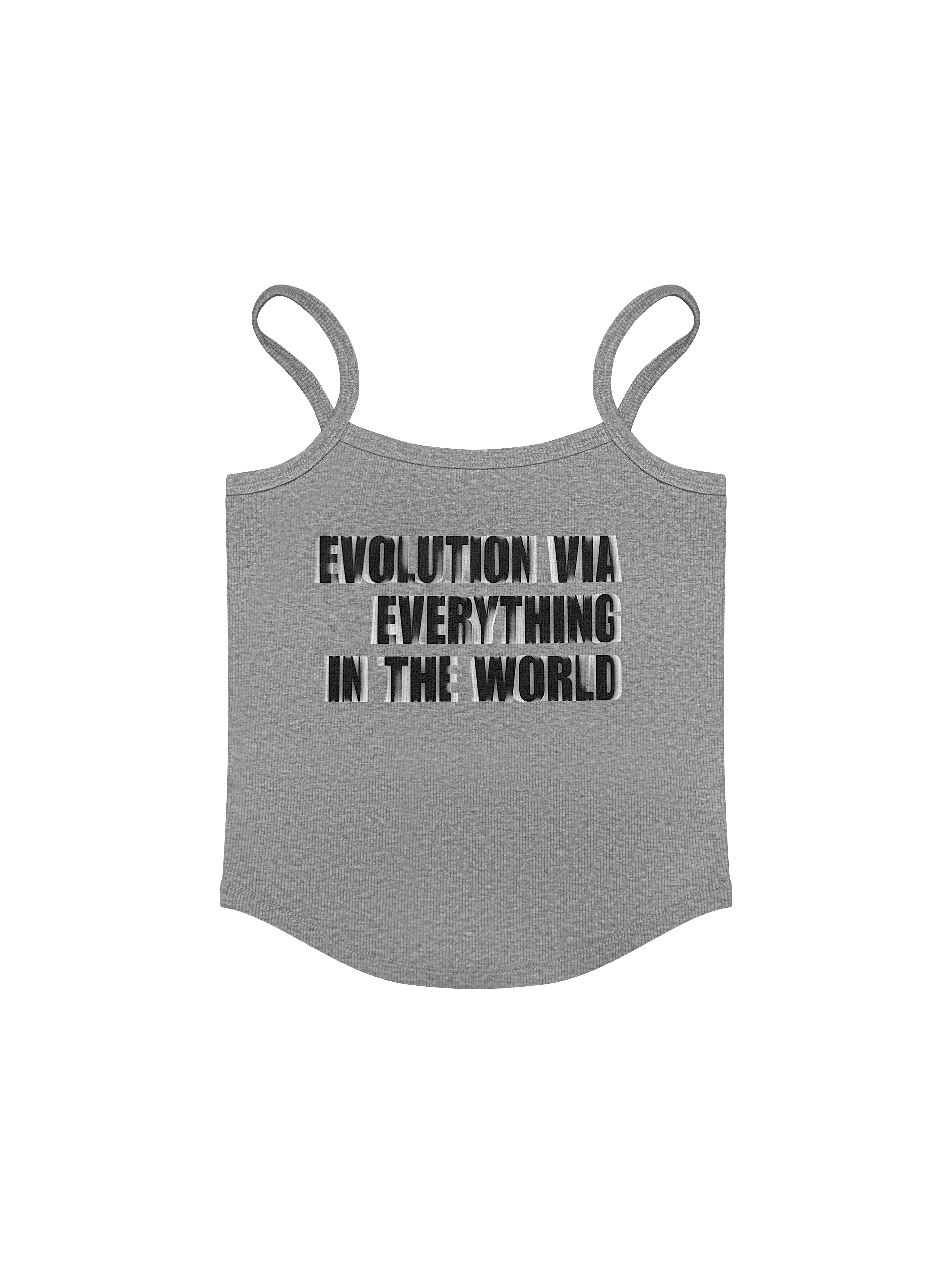 (W) HAZY STRAP TANK TOP MELANGE GREY